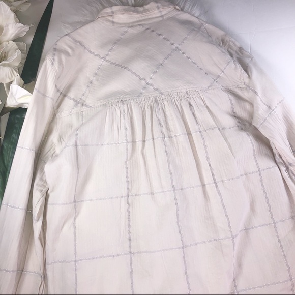 The Loft Cream striped softened button down shirt - Picture 2 of 10